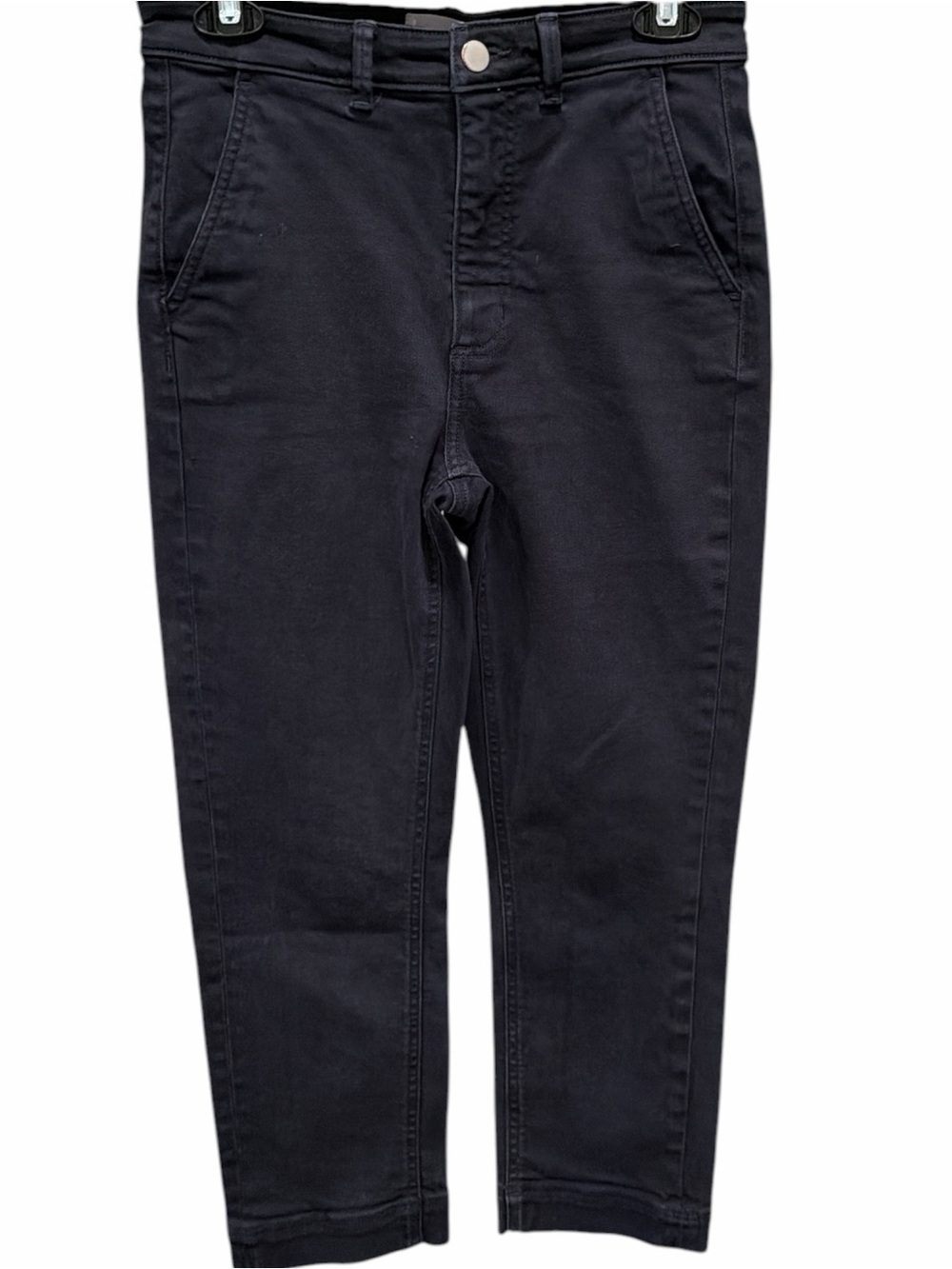 Everlane Slim Leg Crop Ankle Pants Navy Blue Organic Cotton Stretch Size 4 - Picture 2 of 5